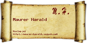 Maurer Harald névjegykártya